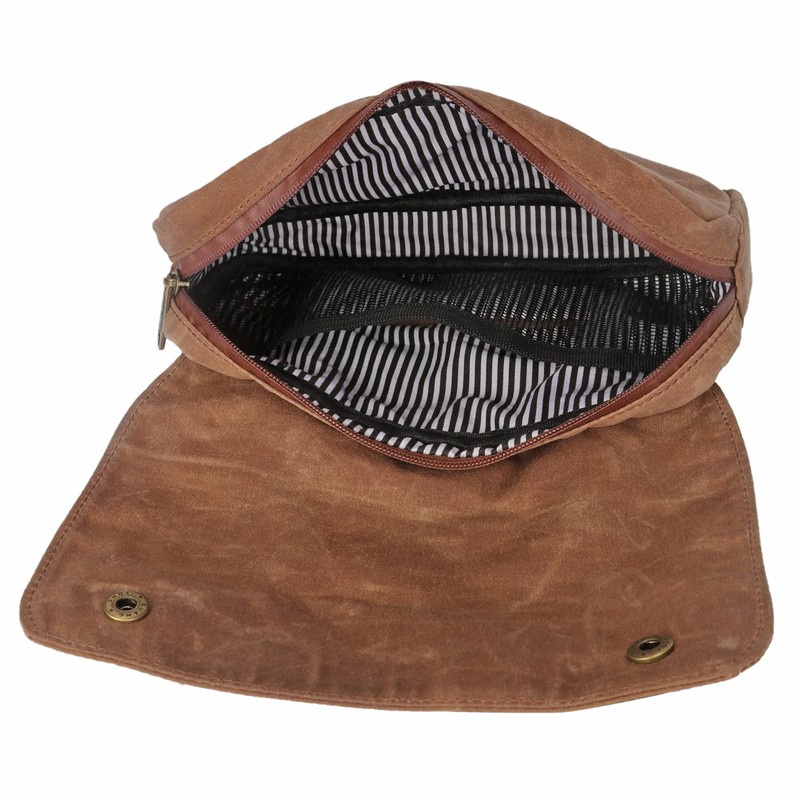 TOURBON Wax Canvas Bike Panniers Bicycle Tool Pouch Handlebar Bag