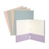 2 Pocket Folder, 1 Side Printed, 3-Hole Punched, Assorted Pastel Colors, 50 Pack