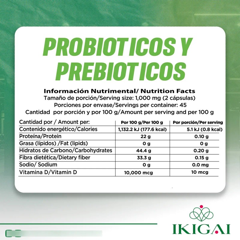 Probióticos Y Prebióticos - Ikigai - 90 Cápsulas