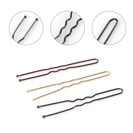 Reayou 150PCS 2.4 INCH U Shaped Hair Pins,Metal Curved Curly Waved Bun Clips,U Shape Bobby Pins,Salon Accessories Updo,Bobby Pins for Women Girls Grips Hairstyle