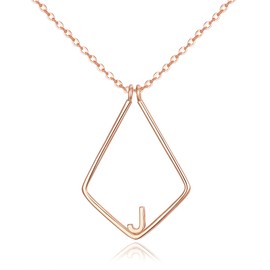 Clearine Ring Holder Necklace for Women Girls 925 Sterling Silver Letter Geometric Pendant Chain, Sterling Silver