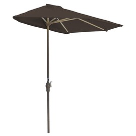 Blue Star Group Off-The-Wall Brella Olefin Half Umbrella, 7.5'-Width, Chocolate