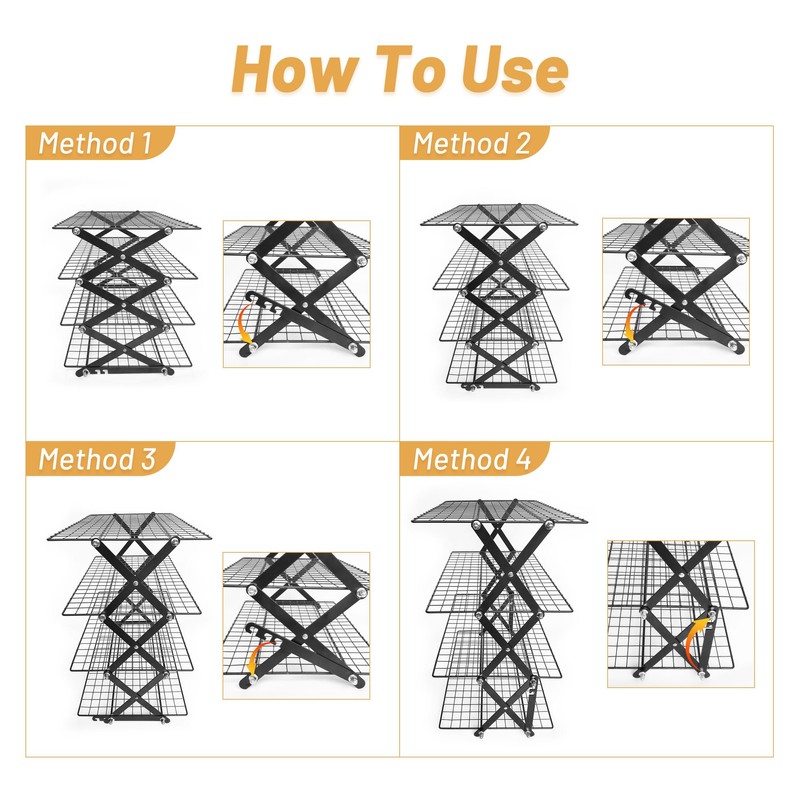 4 Tier Collapsible Cooling Rack for Baking, Cookie Baking Gadgets,