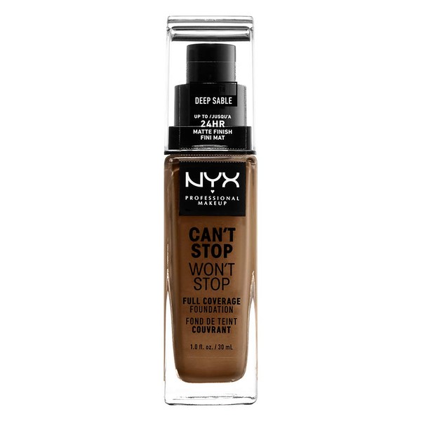 NYX PROFESSIONAL MAKEUP Can't Stop Won't Stop Full Coverage Foundation - Deep Sable, With Neutral Undertone