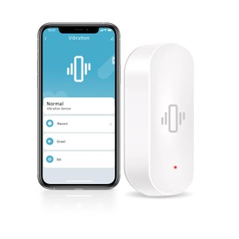 Chatthen WiFi Vibration Sensor, Smart Window Alarm Sensors, Tuya APP Remotely Receives Notifications with Adjustable Sensitivity, for Window Security Door Alarm Home Assistant