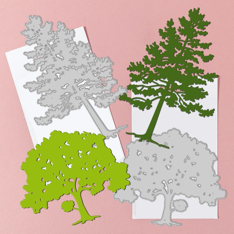 GLOBLELAND Trees Metal Cutting Dies Tree Shadow Cutting Dies Forest