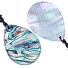 mookaitedecor Natural Abalone Shell Crystal Pendant with Nylon Rope, Polished