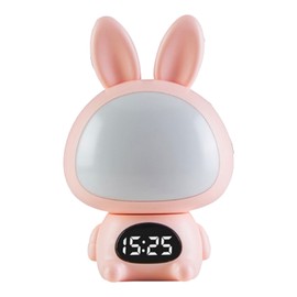 Cartoon Cute LED Night Light Remote Control Plug in Wall Night Light Eye Protection Sleep Bedroom Bedside Table Lamp for Infant Feeding Pink Rabbit Monochrome Style