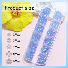 Resin Jelly Rhinestones for Crafting Bedazzling,Colorful Rhinestones for Nails Art+Light Blue AB Nail Rhinestone and Gems,Nail Diamond Flatback Gems Crystals Charms for Nail Design DIY Decor