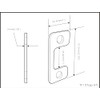 QCAA Solid Brass Deadbolt Strike Plate, Adjustable Jamb Plate, for