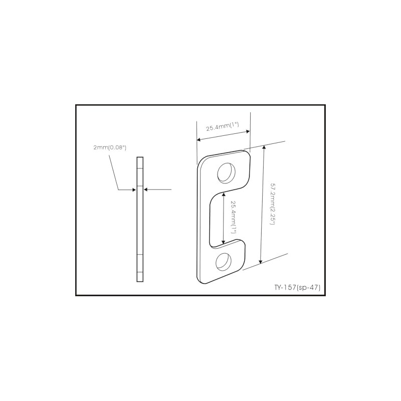 QCAA Solid Brass Deadbolt Strike Plate, Adjustable Jamb Plate, for