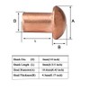 YXQ 50 Pcs Copper Solid Rivets 1/4 Diameter 5/16 L