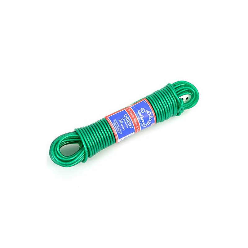 Everlasto 25m 'Orient' PVC Clothes/Washing Line 4.8mm Thick - Green