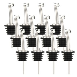 20 Pcs Oil Spout Liquor Bottle Pourer Spouts Stainless Steel Speed Pour Spouts Olive Oil Dispenser Spout with Flip Top for About 3/4" Bottle Mouth