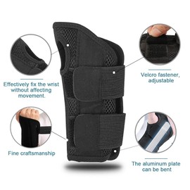 HMCEY Wrist Splint Carpal Tunnel Syndrome Splint Wrist Bandages Wrist Brace Carpal Tunnel Wrist Support for Sprains, RSI and Tendonitis (S/M Right, Black)