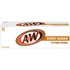 A&W Cream Soda Zero Sugar, 12 fl oz cans, 12