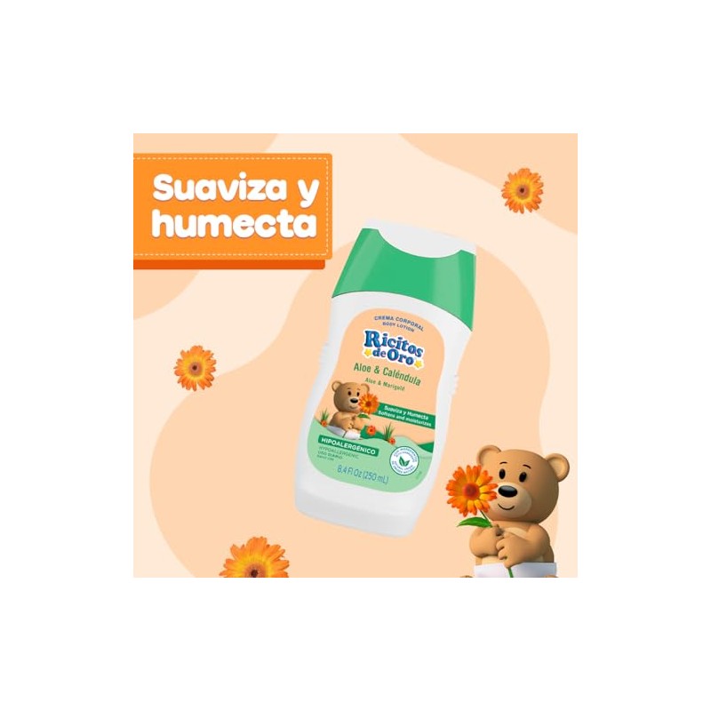 Ricitos de Oro, Crema Corporal Aloe y Caléndula, 250 ml