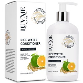 Luv Me Care Rice Water Hair Growth Conditioner 10 Fl Oz with Biotin, Rice Water for Hair Growth, Improve Strength, Volume, and Shine, Deep Conditioning for Dry, Frizzy, or Curly Strands 1