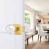 HIEMEY Passage Glass Door Knobs Interior, Round Clear Bubble Crystal