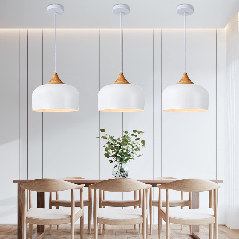 DOTCN Modern Solid Wood Pendant Light, Large Ceiling Hanging Lamp