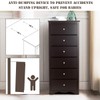 Giantex 6 Drawer Chest Wooden Dresser Clothes Organizer Bedroom, Hallway,