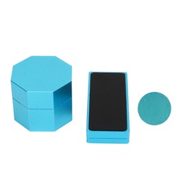 Billiards Octagonal Chalk Case Set Magnetic Billiard Cue Chalk Box Holder with Silent Fixed Clip Blue