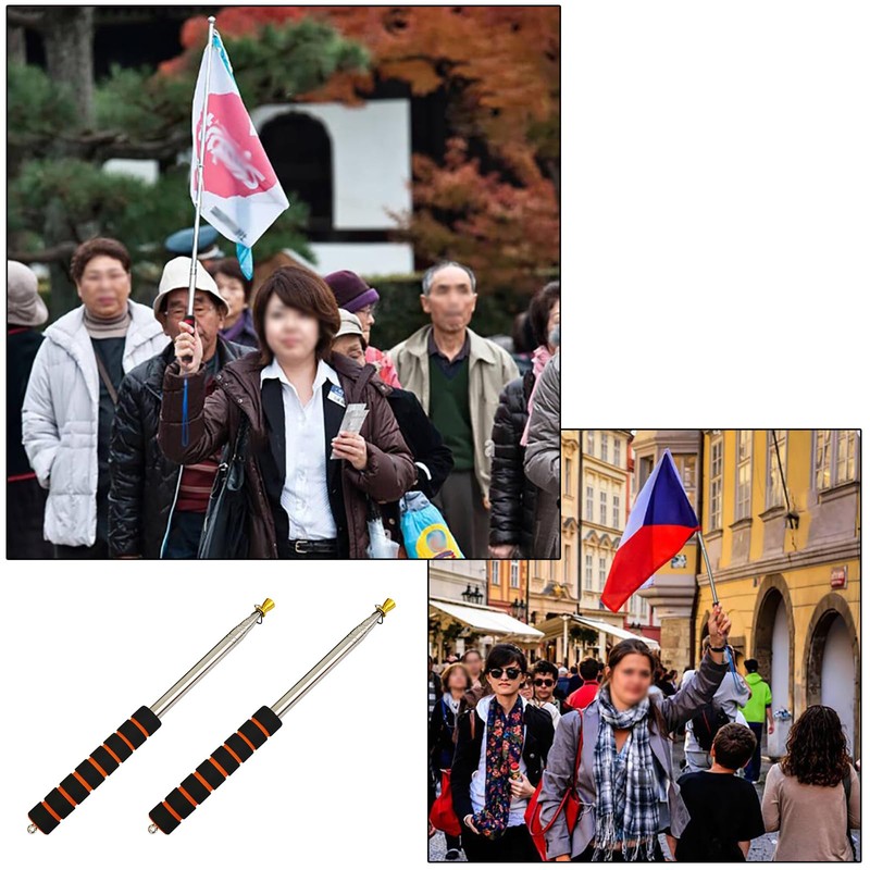 2 METER / 3 METER TELESCOPIC FLAG POLE EXTENDABLE PORTABLE