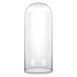 CYS EXCEL Glass Dome Cloche (H:13.75" D:5.75") | Multiple Sizes Decorative Showcase Display for Antique Collectibles | Bell Jar Terrarium & Dessert Cover