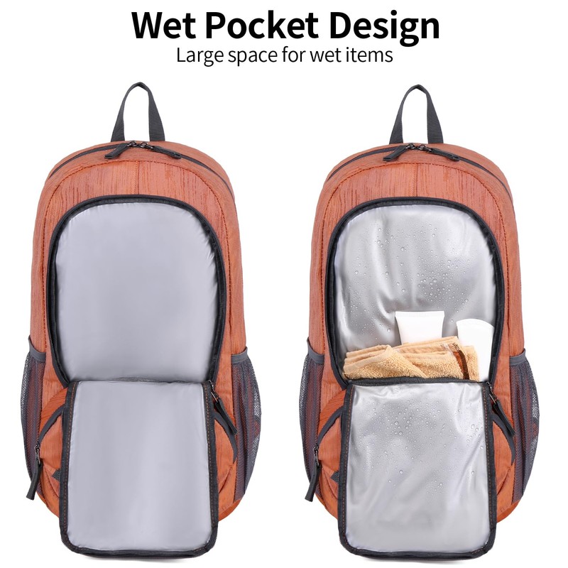 FENGDONG 35L Lightweight Foldable Waterproof Packable Travel Small Hiking Backpack