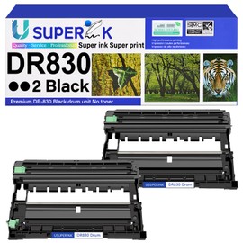 USUPERINK USUPERINK 2 Pack DR830 Drum Unit (No Toner) Compatible for Brother DR-830 Work with HL-L2400D HL-L2460DW HL-L2865DW DCP-L2640DW MFC-L2760DW Laser Printer (Black, High Yield)