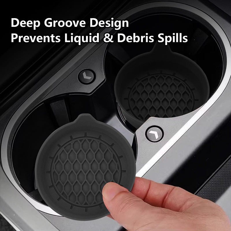 2-Pack Car Cup Holder Coasters, Universal Removable Waterproof Spill-Proof Cup