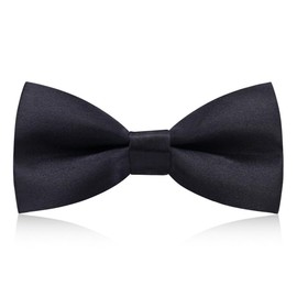 haoyuan Men's Bow Tie - Classic Pre-Tied Bow Tie, Adjustable Satin Tux Bowtie, Solid Colour Bowtie, Formal Neck Bowtie for Wedding, Parties (Black, One Size)