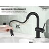KENES Pull Down Bathroom Faucet with Sprayer, Matte Black Single