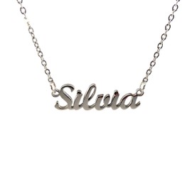 10:10 Women's Necklace with Name, Stainless Steel, Hypoallergenic, Jewellery for Women, Shiny Name, Fine Chain, Adjustable, Made in Italy, Stainless Steel, Not Applicable
