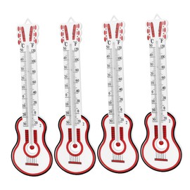 Kisangel 4pcs Thermometer for Indoor Use Durable Temperature Gauge for Cello Guitar Easy Read Display Versatile for Home Office Nursery Practical Reusable