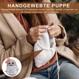 LATRAT Pocket Hug Positive Potato, Creative Knitted Wool Potato Doll, Motivational Gifts, for Friends, Party Decoration, Encouragement (Beige Potato)