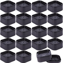 DICOSMETIC 20Pcs Plastic Furniture Risers Adjustable Bed Risers Hight 1.36" Heavy Duty Riser Square Couch Riser for Desk Leg Table Couch Sofa Chair Bed Frame Legs, Black