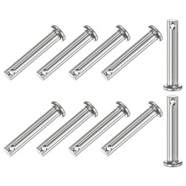 M METERXITY 10-Pack Single Hole Clevis Pins, M6 x 35mm 304 Stainless Steel Flat Head Clevis Pins for Mechanical Linkage/Fixed Parts/Ship Rigging, Link Hinge Pin Reusable