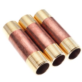 LTWFITTING Brass Pipe 3-1/2" Long Nipples Fitting 3/4" Male NPT Air Water (Pack of 3)