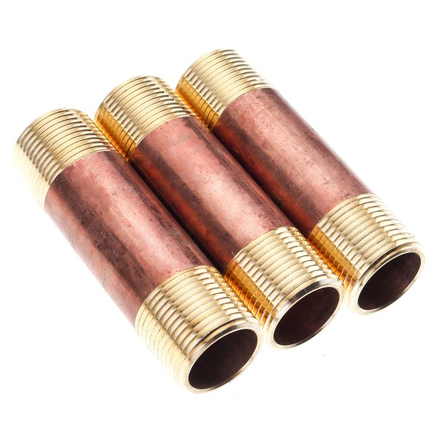 LTWFITTING Brass Pipe 3-1/2" Long Nipples Fitting 3/4" Male NPT