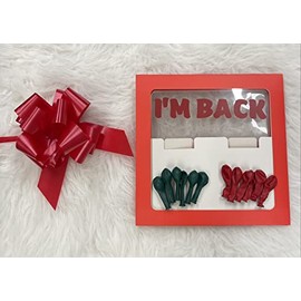 loveballoonsbedfordshire Christmas Naughty Elf Arrival DIY Red IM BACK box Latex balloons Red & Green, Red Pull bow