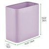 mDesign Metal Wastepaper Bin — Compact Rectangular Bathroom Bin —
