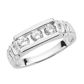 EDS Jewels Pretty 925 Sterling Silver Girls Ring with Cubic Zirconia/CZ WJS22374RSF