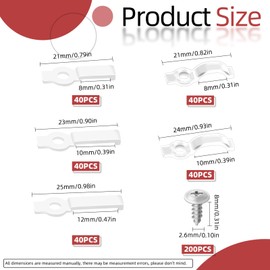 Hilitchi 400Pcs Strip Light Mounting Bracket Strip Light Holder Clip One-Side Fixing Clip with 200 Screws 8MM 10MM 12MM LED Strip Mounting Bracket for Waterproof Strip Lights (White Transparent Color)