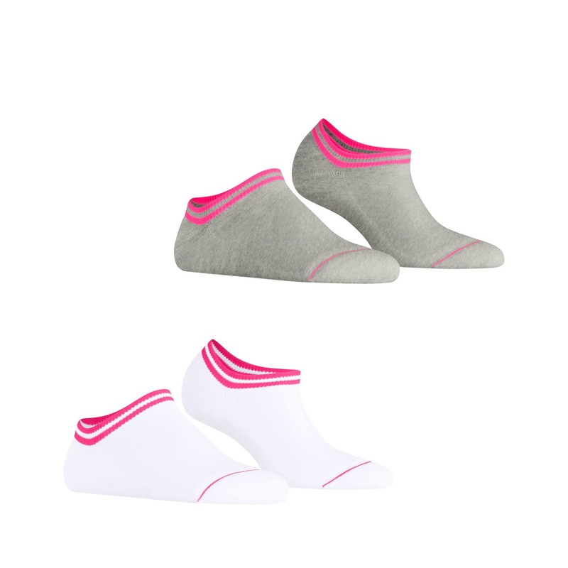 ESPRIT Women's Base Stripe 2-Pack Trainer Socks Breathable Organic Cotton