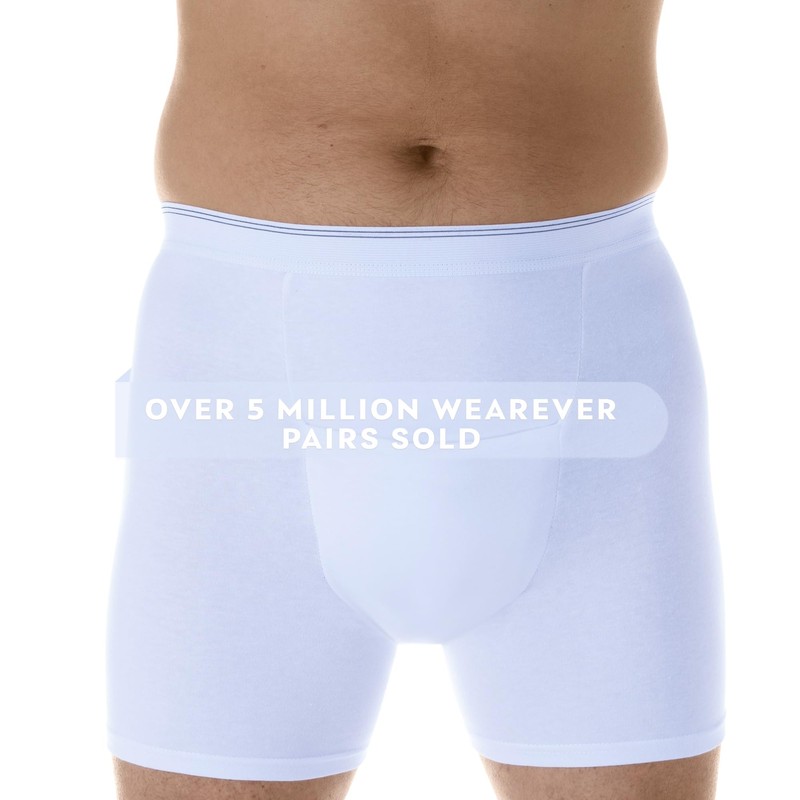Wearever Men’s Incontinence H-Fly Boxer Brief for Bladder Control with