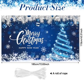FuWeave Christmas Backdrop Christmas Party Decoration Merry Christmas Background Christmas Photography Backdrop Banner for Winter Xmas Holiday Party Supplies 72.8 x 43.3 Inch (Christmas Tree)
