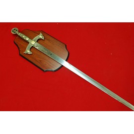 47" New Medieval Two Hand Knights Templar Crusader Sword w/Plaq