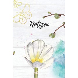 Notizen: Blanko Floral Design Heft für Aufzeichnungen Lettering Handschrift | Kreatives Geschenk für Kinder und Erwachsene | Frauen Männer Freundinnen und Kollegen