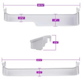 240338001 (TOP) and 240337901 (MIDDLE) Door Shelf Bin Racks Compatible with Frigidaire or Kenmore Refrigerator